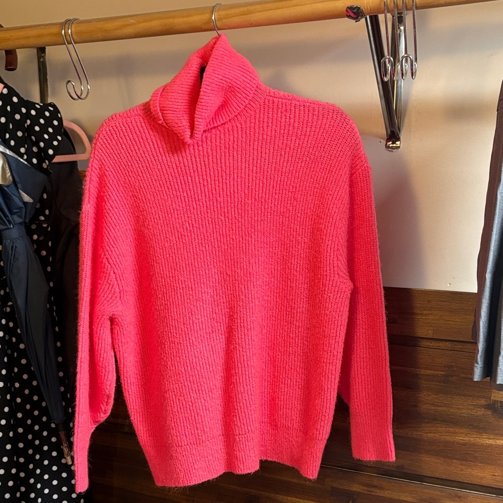 Cozy Pink Turtleneck Sweater